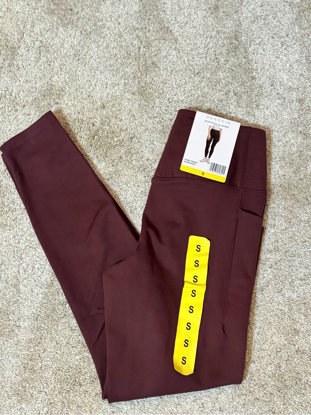 Danskin Maroon High-Waist Performance Leggings